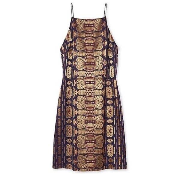 NWT Tory Burch Strappy Metallic Jacquard Mini Dress - Size 6 - Picture 4 of 13